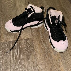 Girls black and light pink Jordans